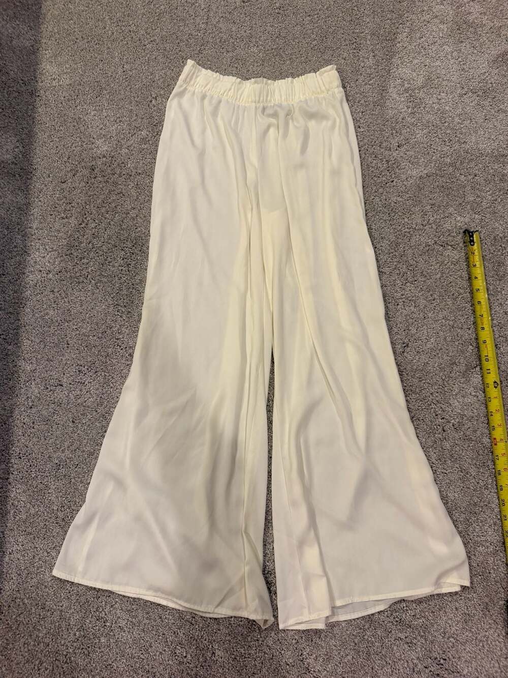 Summersalt Off-White Satin Wide Leg Pull-On Pants